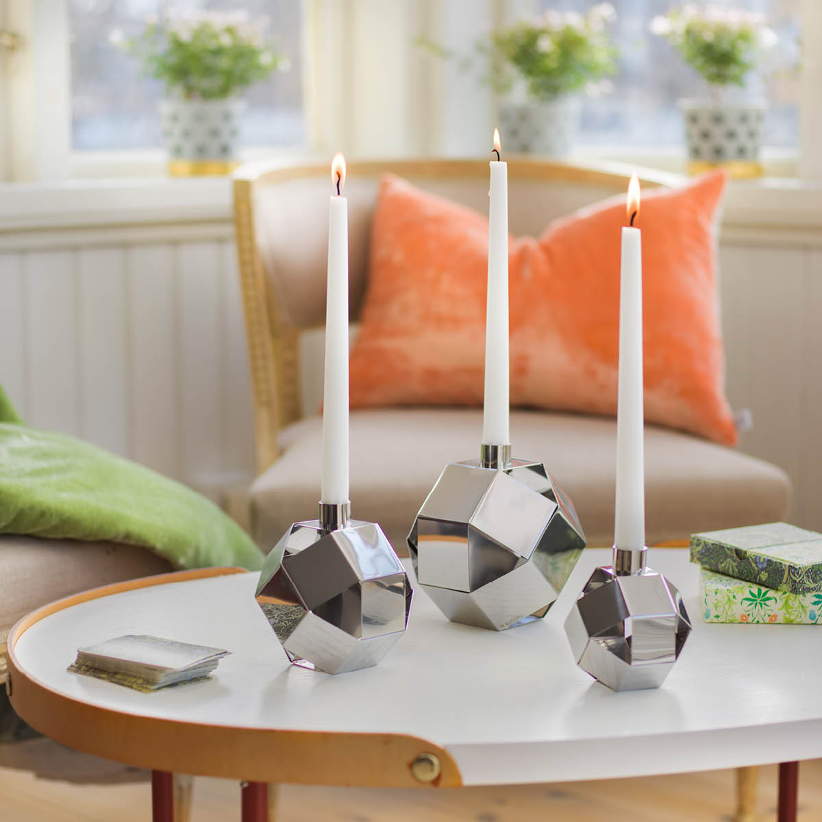 Klong Merkurius ljusstake liten 10 cm stål