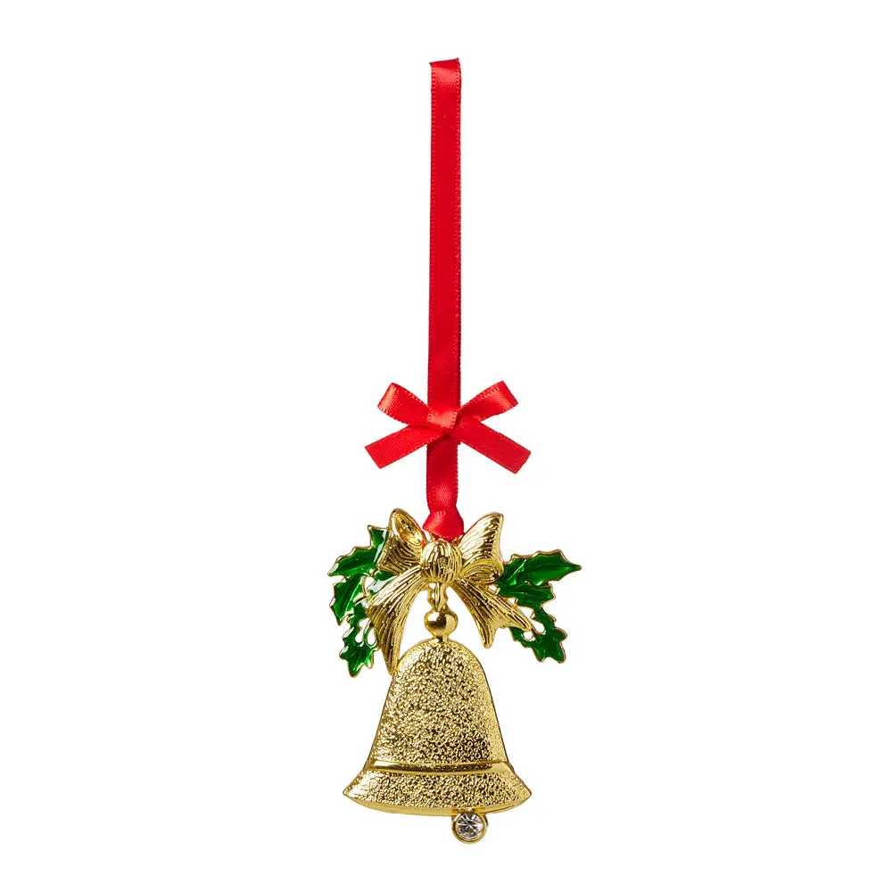 Royal juletrepynt julebjelle 9 cm metall gull