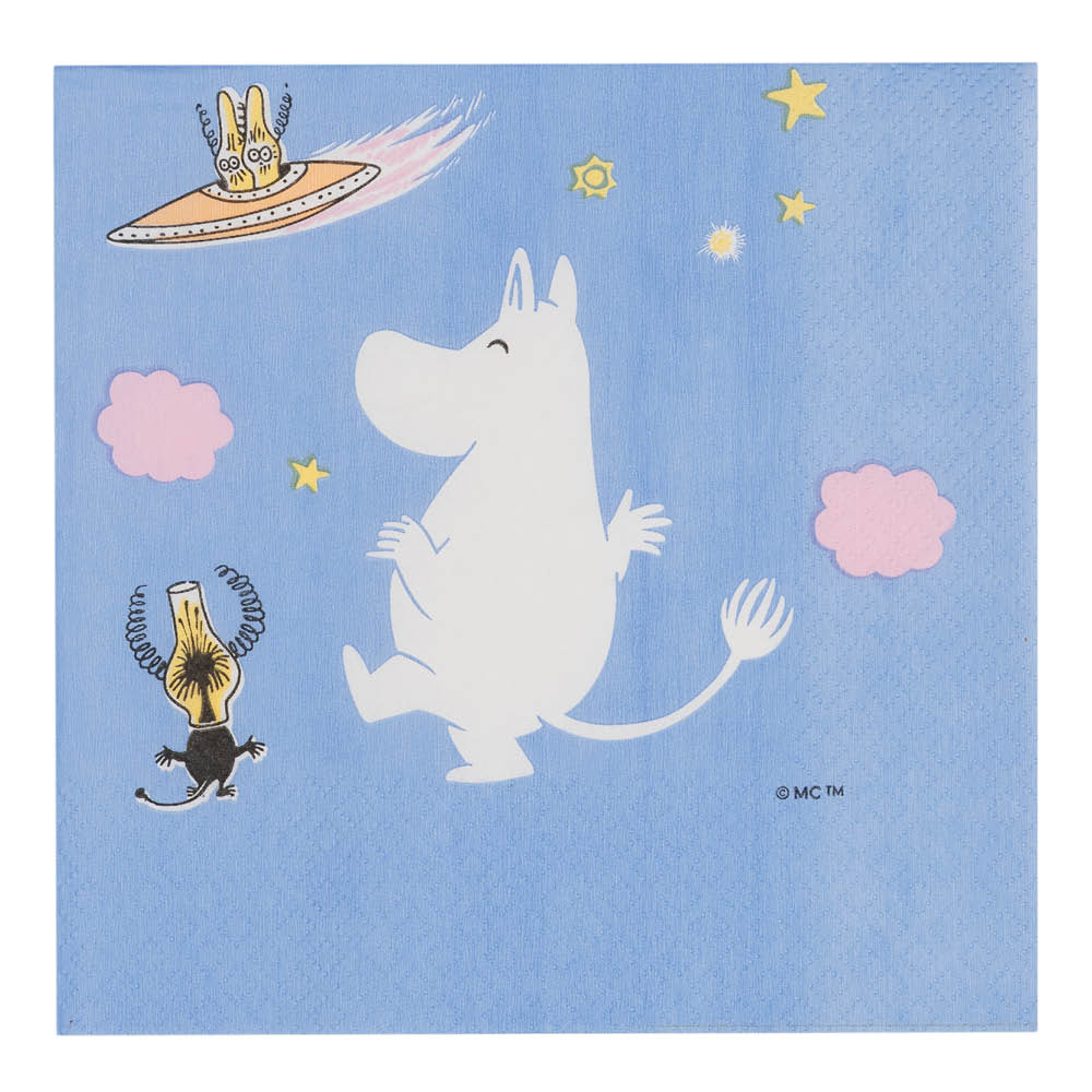 Moomin Arabia Mummi serviett 33x33 cm 20 stk Romeventyr blå