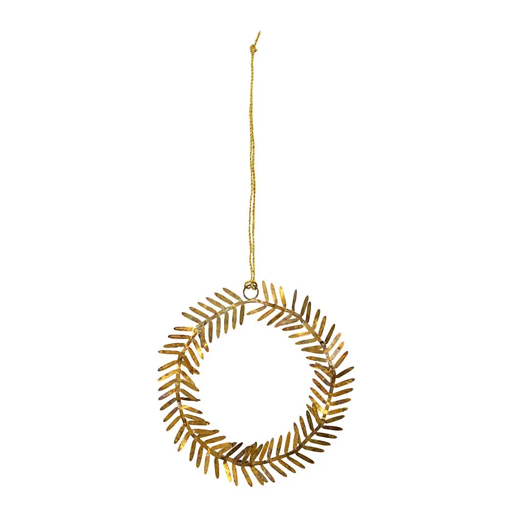 Lamet julepynt 9 cm messing