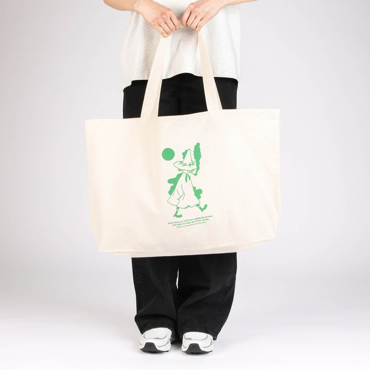 Nordicbuddies Mummi handlenett XL 65x41 cm Snusmumrikken beige