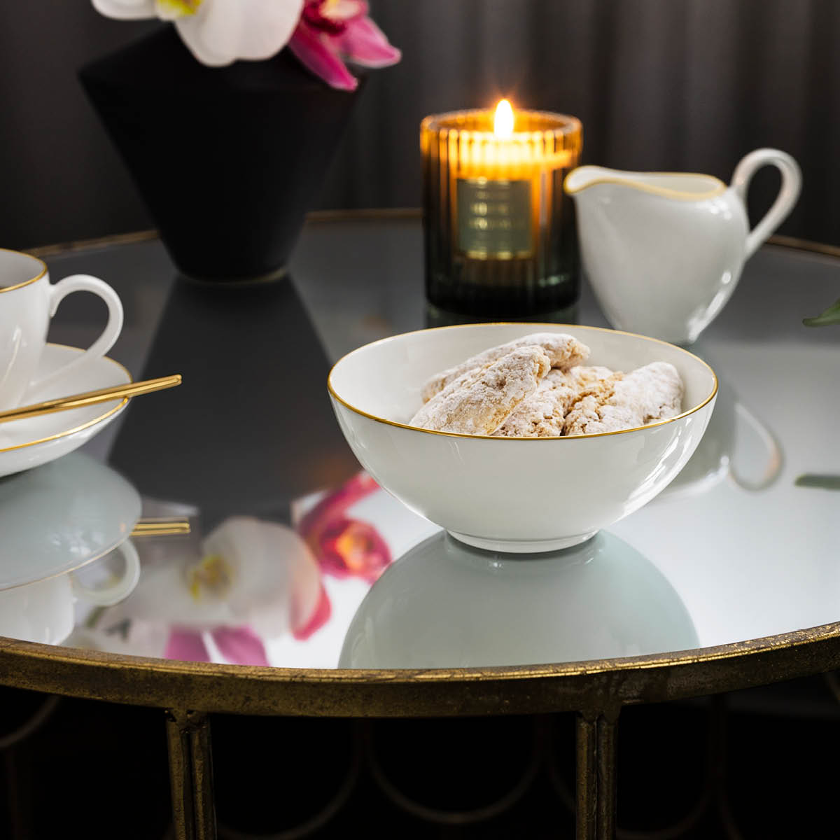 Villeroy & Boch Anmut Gold skål 13 cm vit/guld