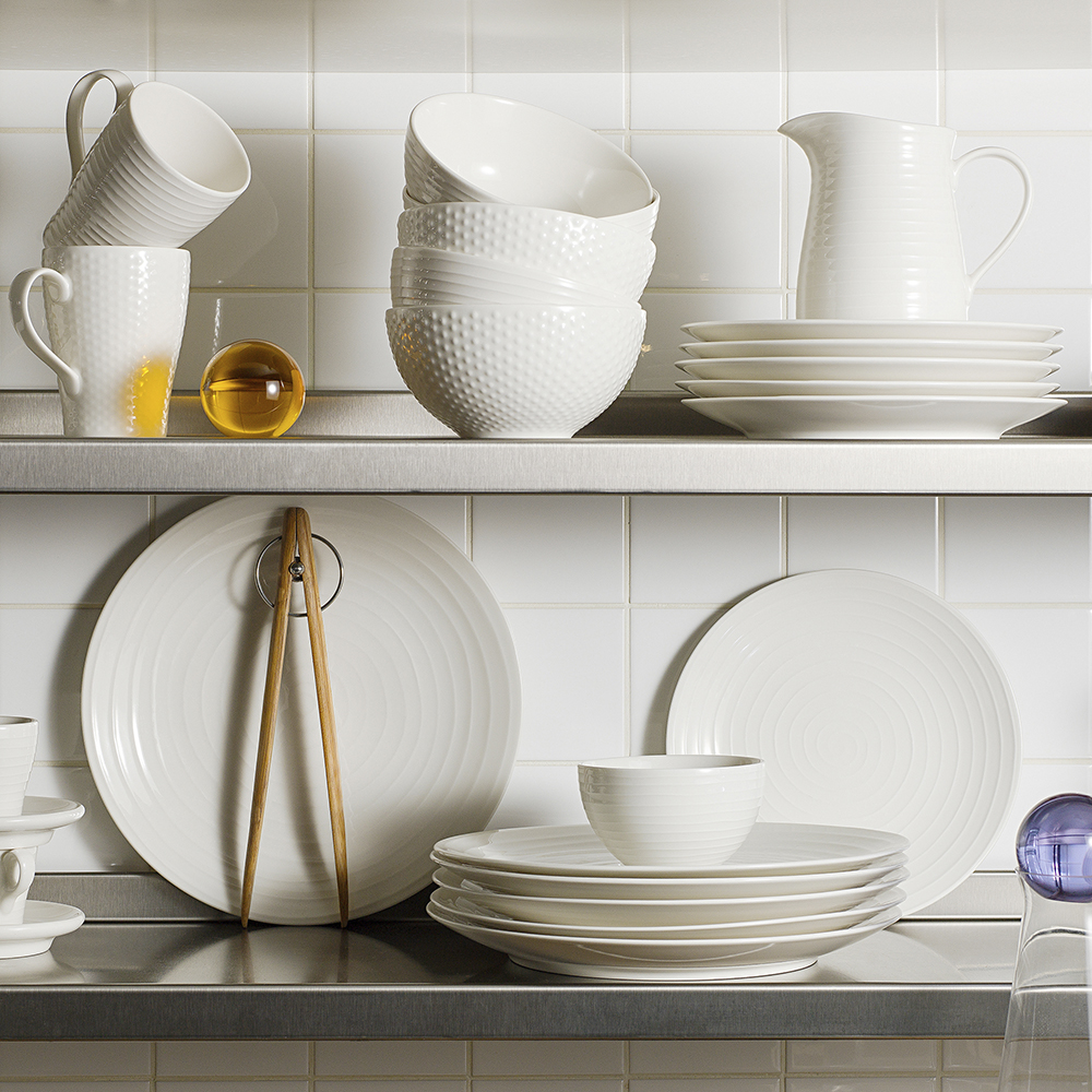 Design House Stockholm Blond Tallrik flat 22 cm stripe Vit