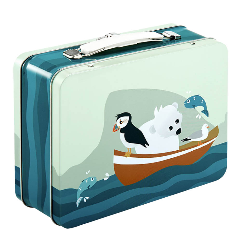 Blafre Lunnefågel plåtväska 16x19 cm blå