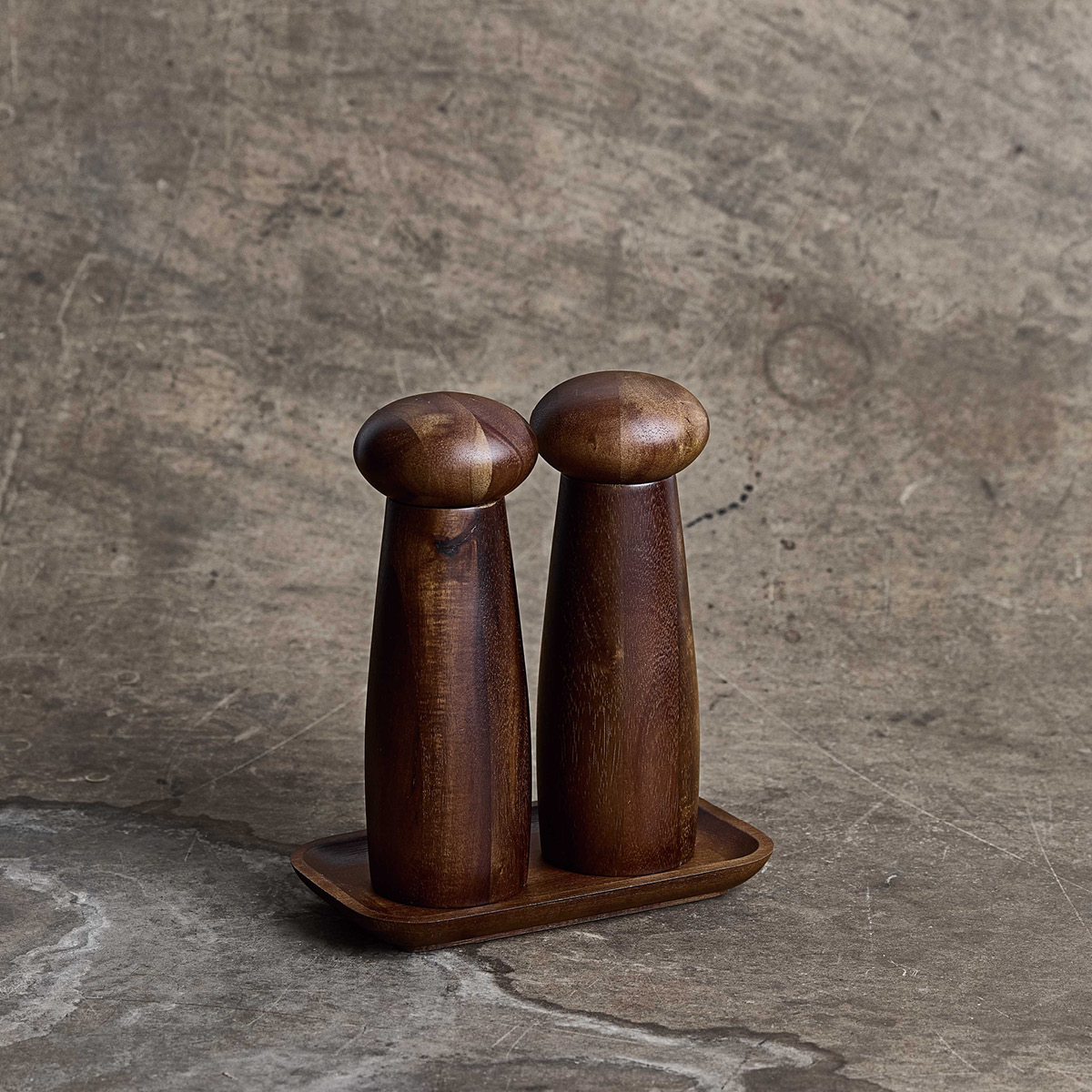 Aida RAW Teak keramisk kvernsett 3 deler mørk teak