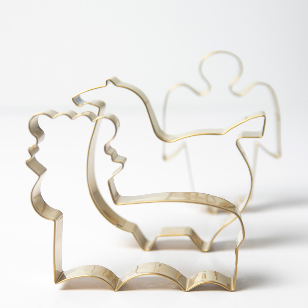 Pluto Pepperkakeform 17x18,5x2,5 cm 3 stk gullmetall