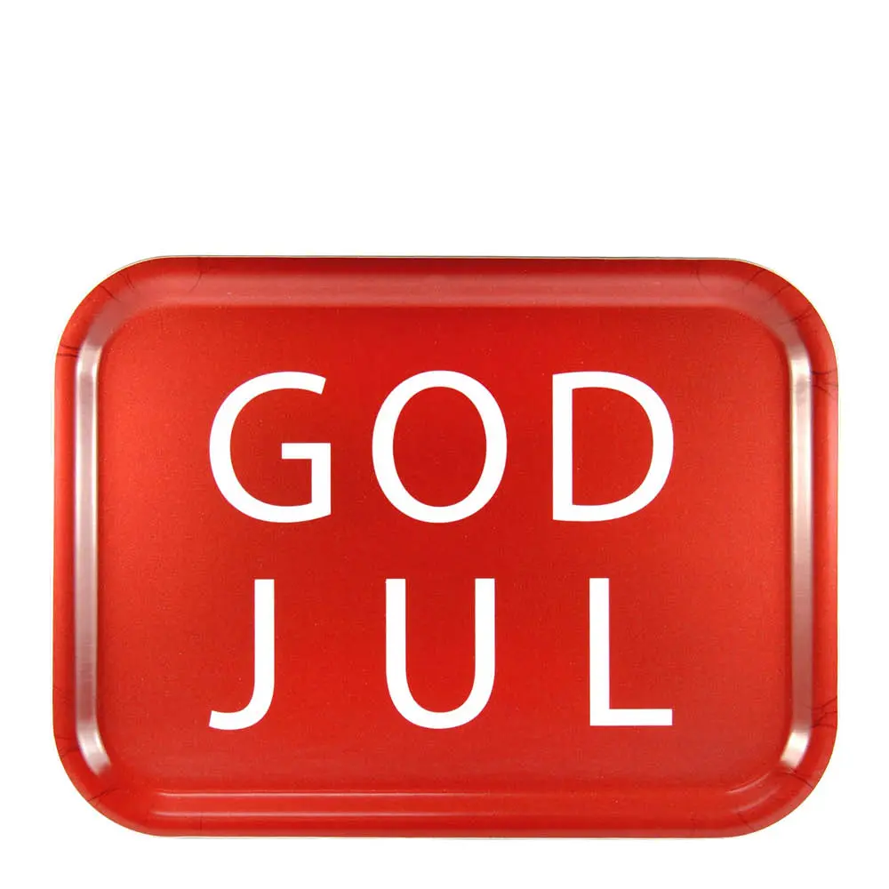Serveringsbrett God Jul 27x20 cm rød/hvit