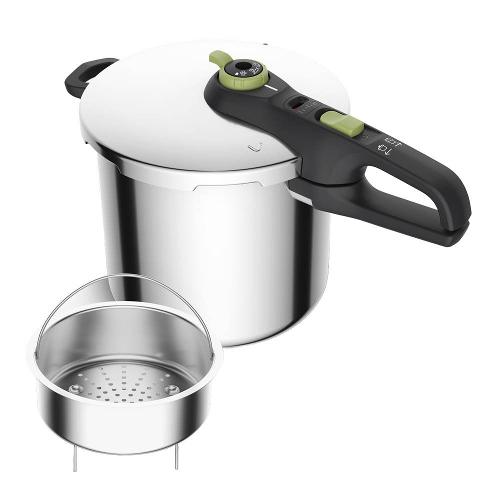 Tefal Secure Trendy Tryckkokare med Ångkorg 8 L Rostfri