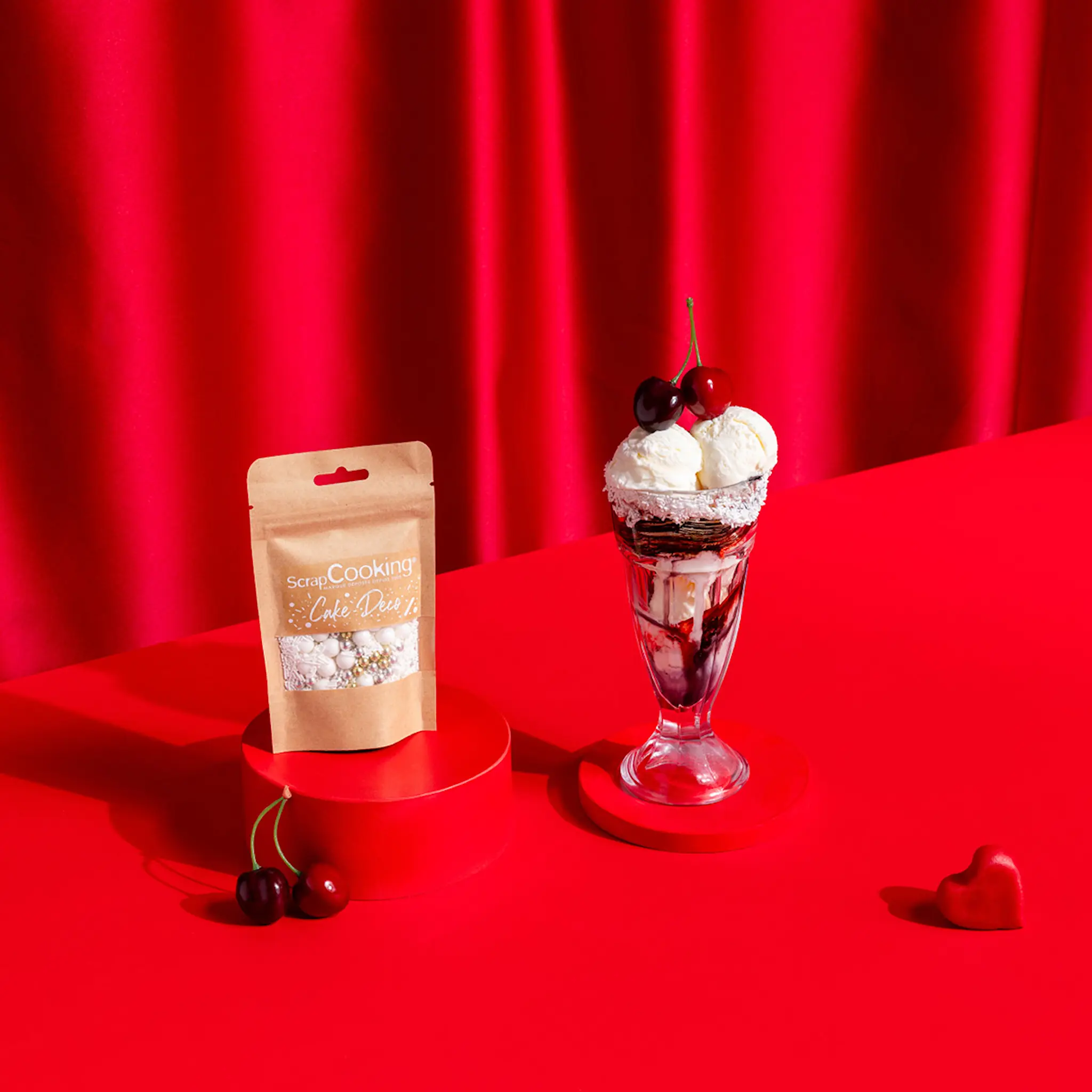 ScrapCooking Strössel små kulor 80 g vit/guld/silver