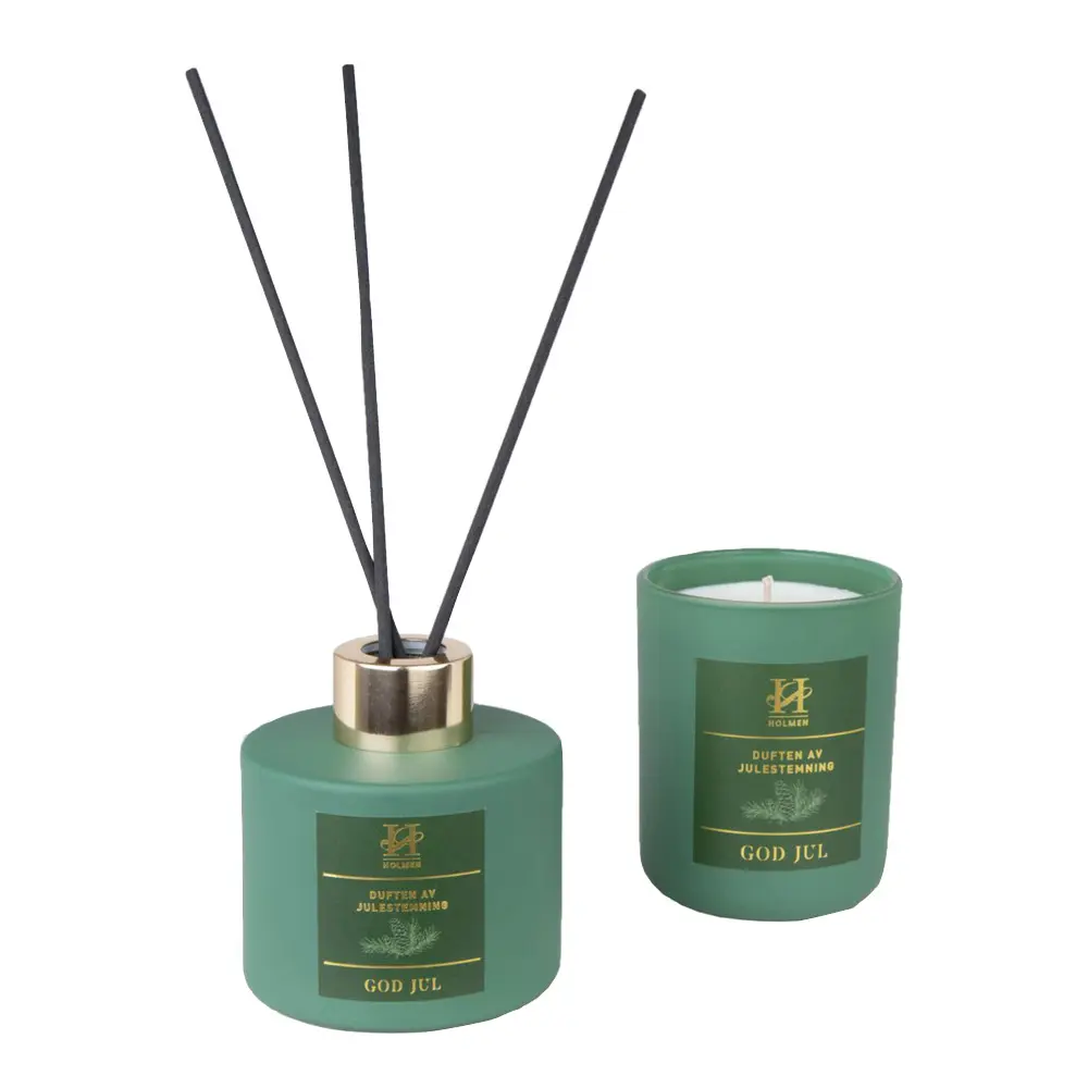 Joulu Tuoksutikut + kynttilä 23x15 cm Vihreä