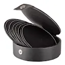 Glasunderlägg konstläder 6-pack Svart