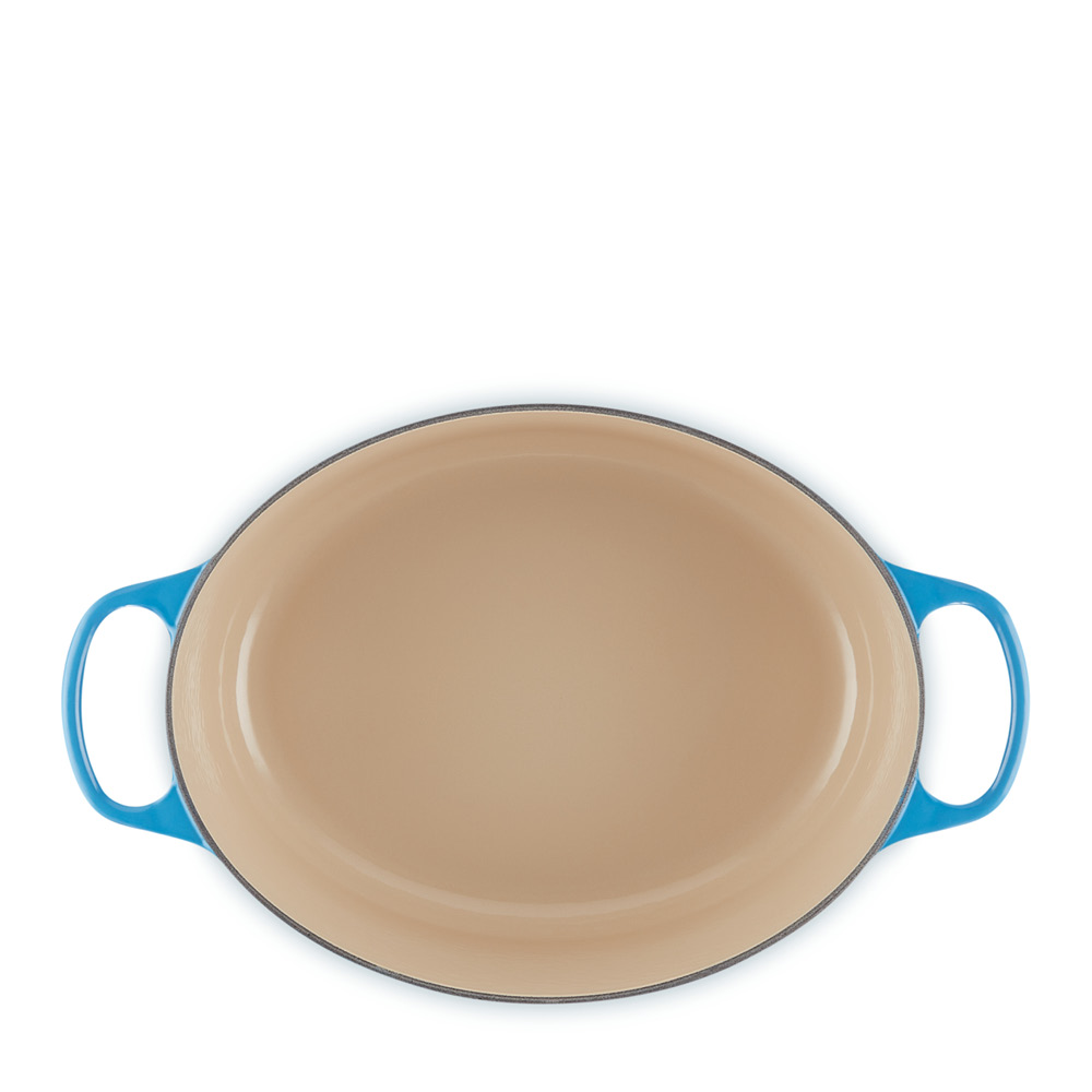 Le Creuset Signature gjutjärnsgryta oval 31 cm 6,3 L azure