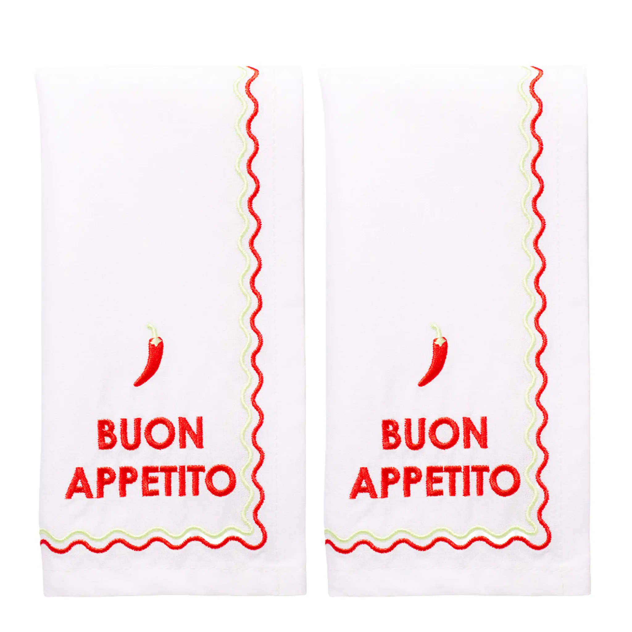 Vondels Summer Party servett 45 cm 2-pack BUON APPETITO white