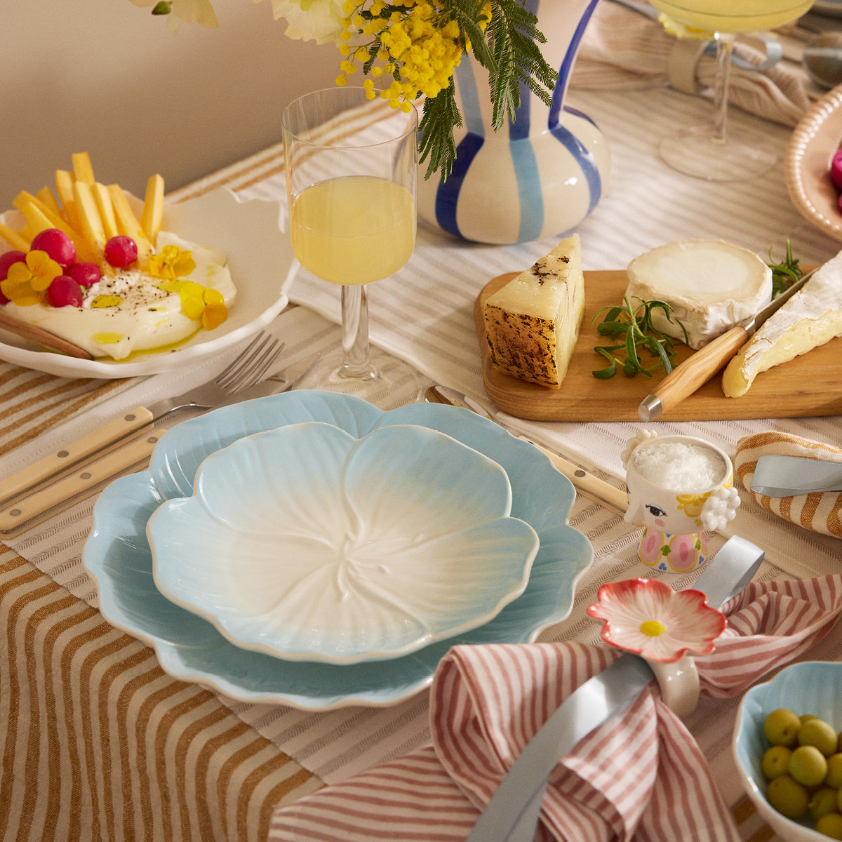 Stiernholm Flora Servettring 6 cm Beige/Rosa