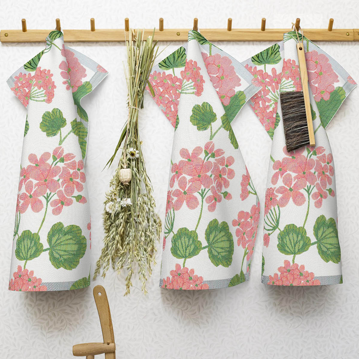 Ekelund Pelargonia handduk 35x50 cm rosa