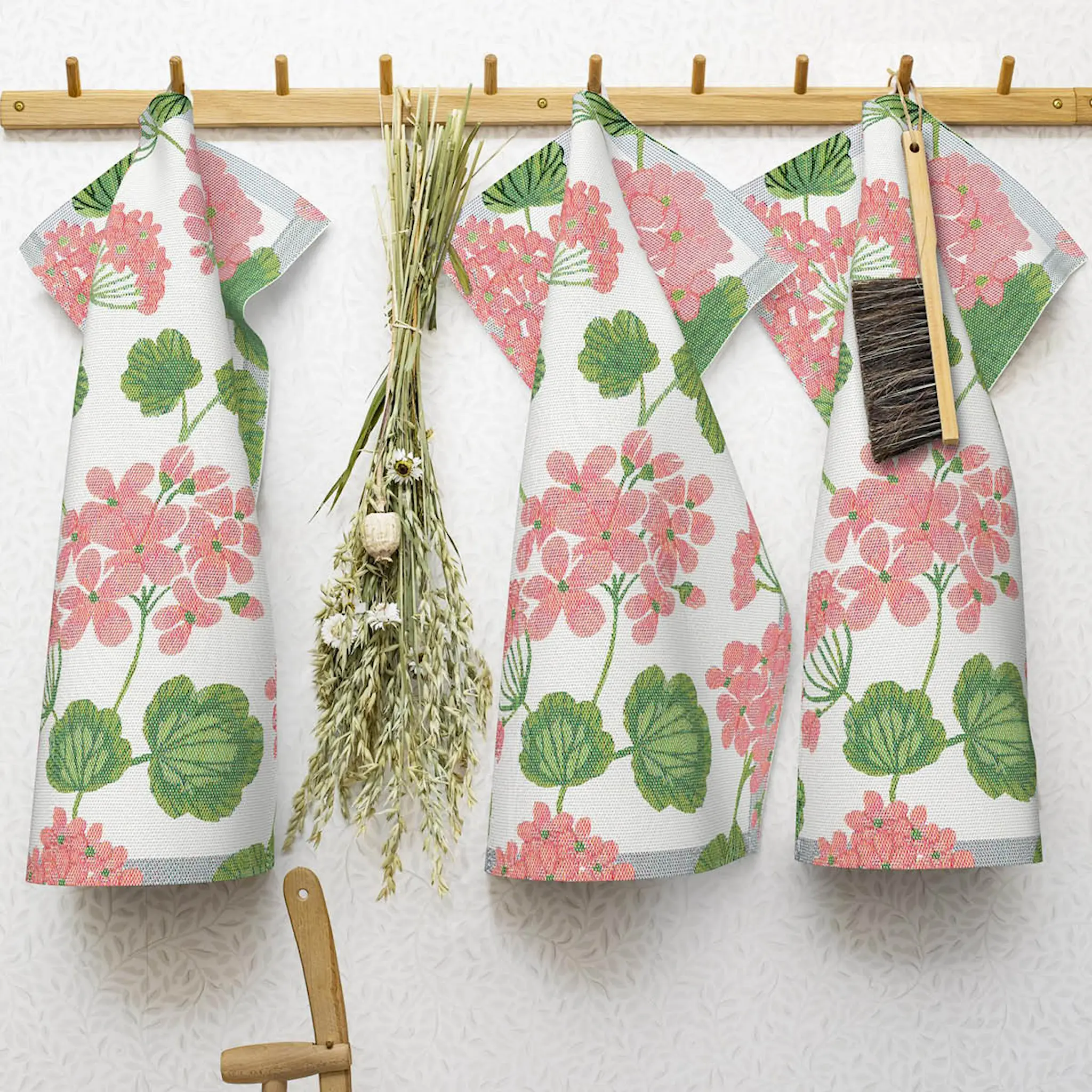 Ekelund Pelargonia handduk 35x50 cm rosa