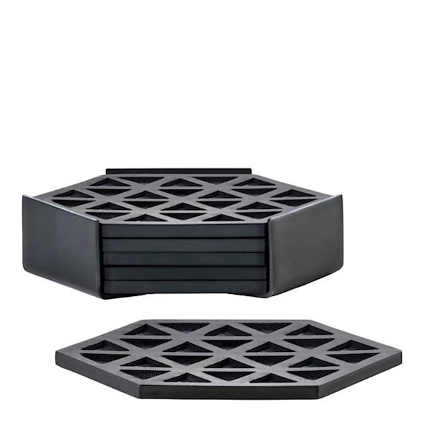 Triangles glasunderlägg 6-pack svart