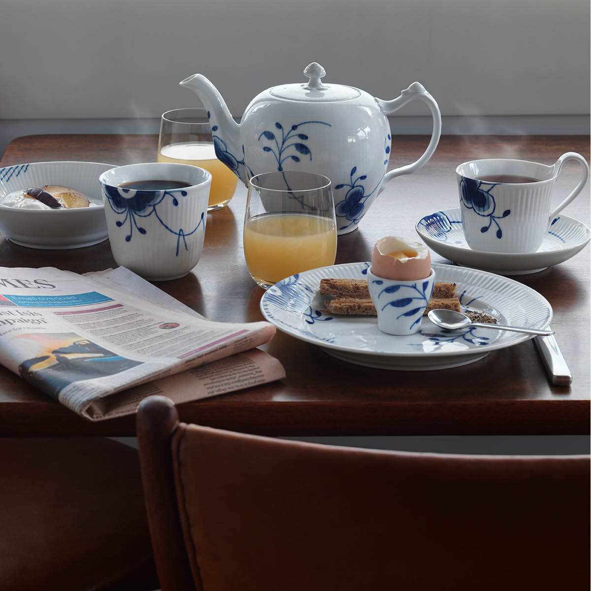 Royal Copenhagen Blå Mega Riflet termokopp 26 cl