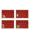 Toy's Delight jubileum bordstablett 4-pack 48x32 cm röd/jul