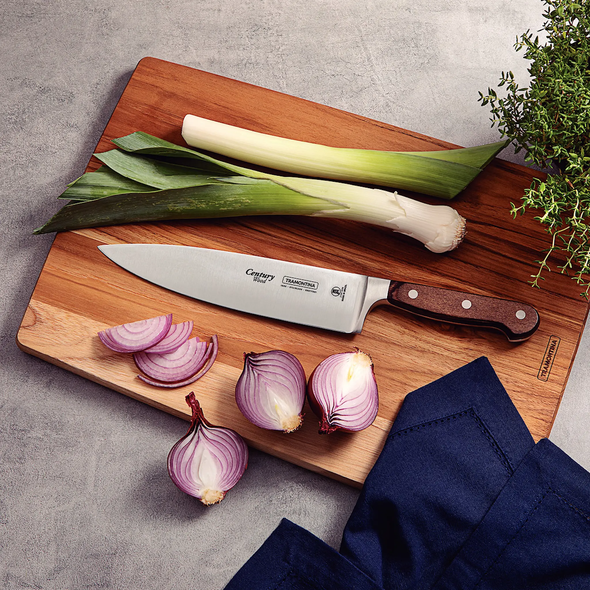 Tramontina Polywood Veitsisetti 3 osaa 7 cm Ruskea