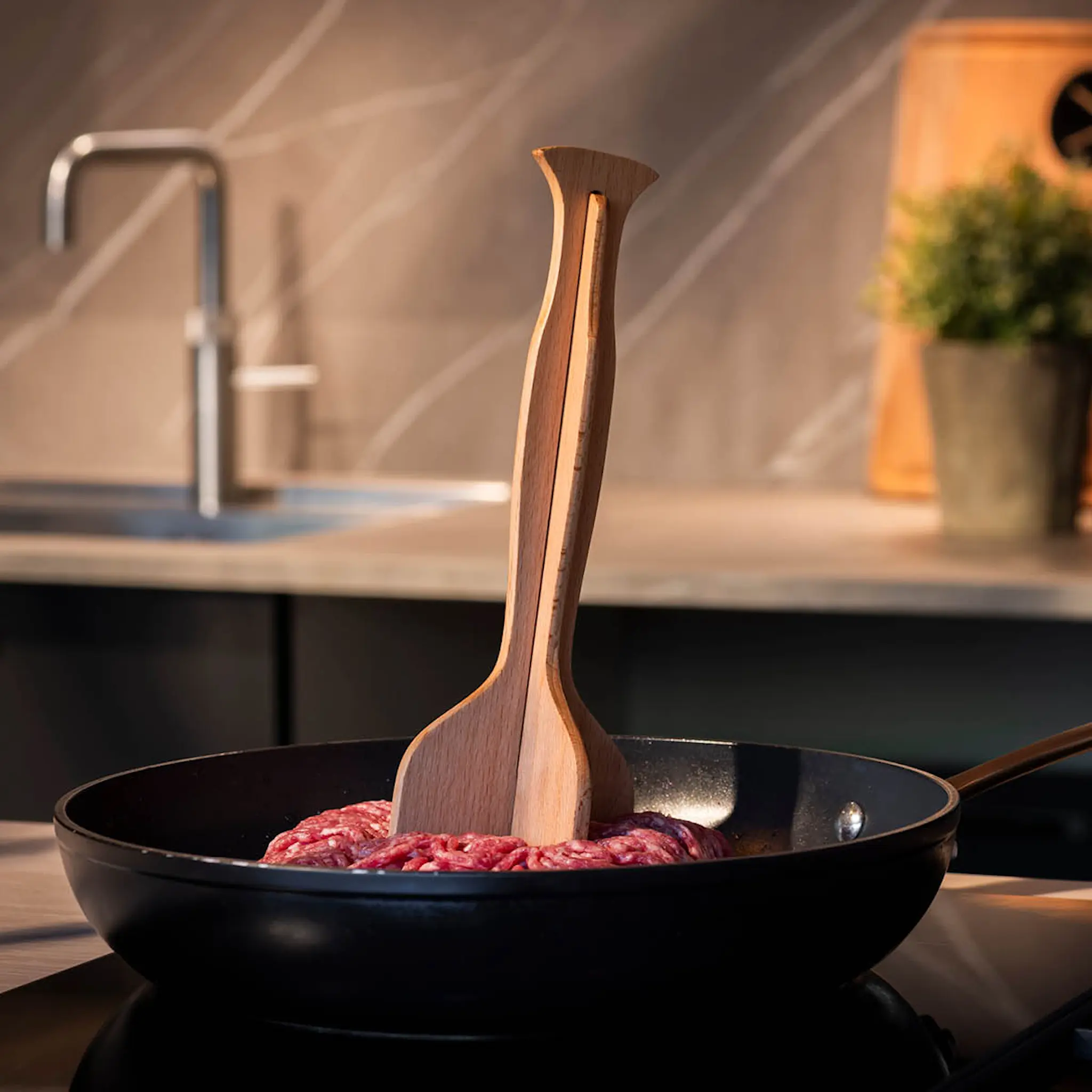 Hackit Wood mathakker 2 delt 25 cm bøk