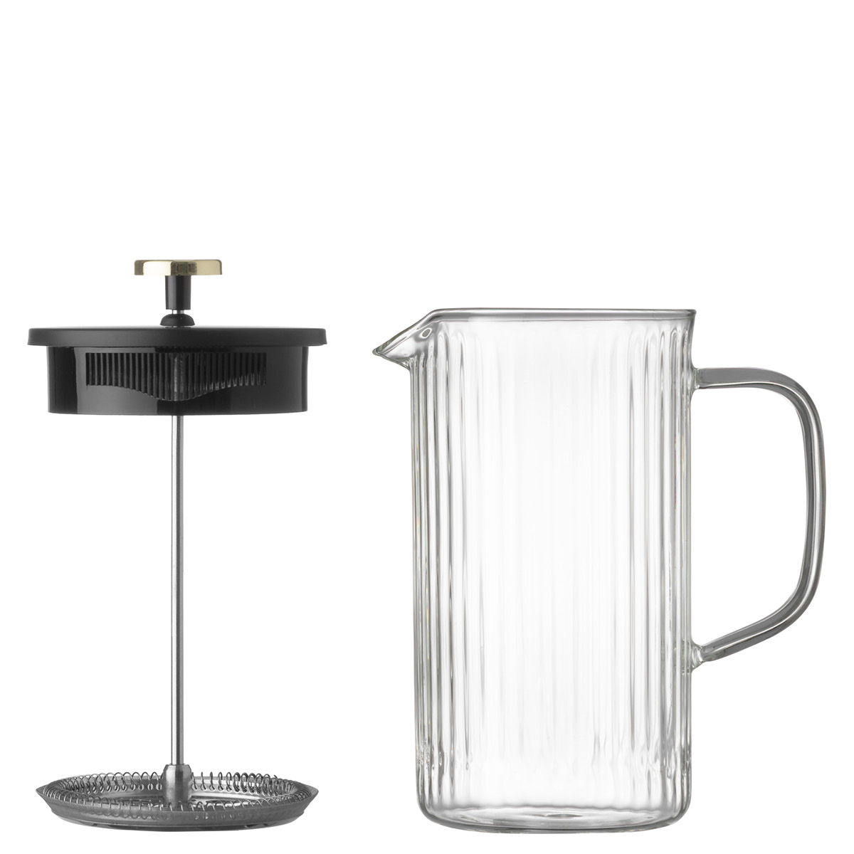 Maku Kitchen Life Presskanna med räfflat glas 1,0 L