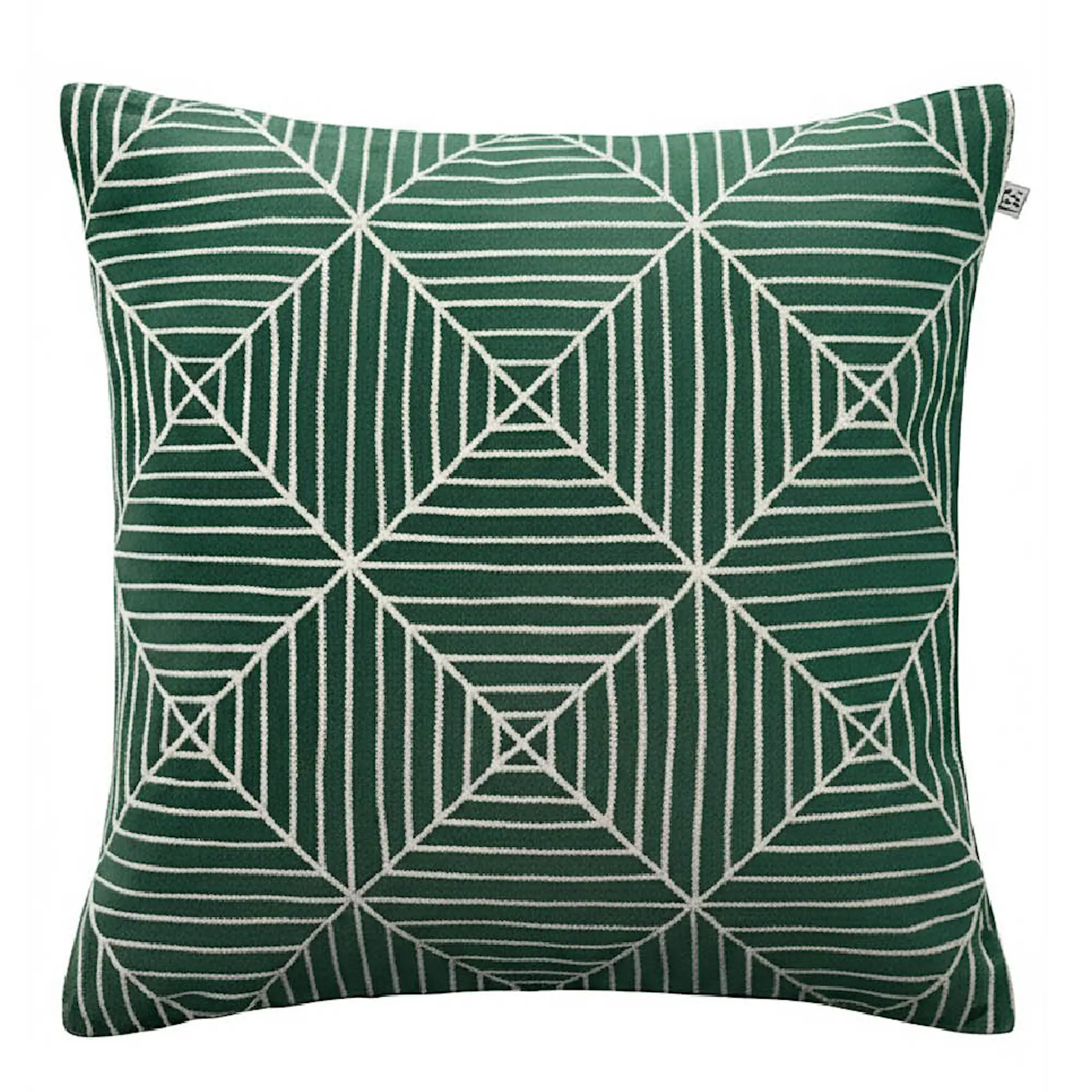 Chhatwal & Jonsson Kulgam kuddfodral sammet 50x50 cm Green/White