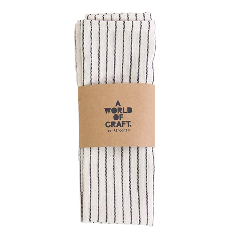 A World of Craft Eco Keittiöpyyhe 50x70 cm Mustat raidat