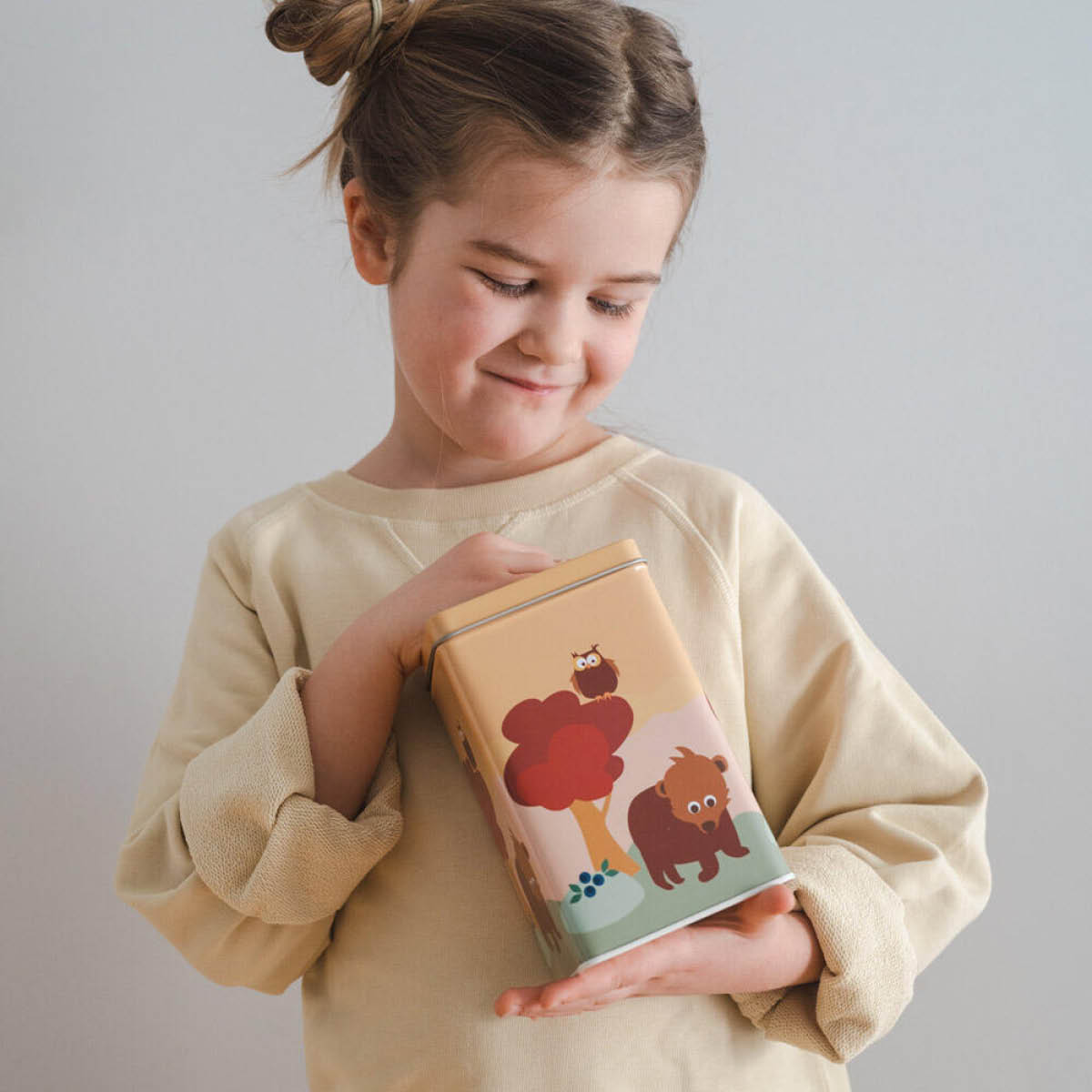 Blafre Skog plåtburk hög 10x10x16 cm gul