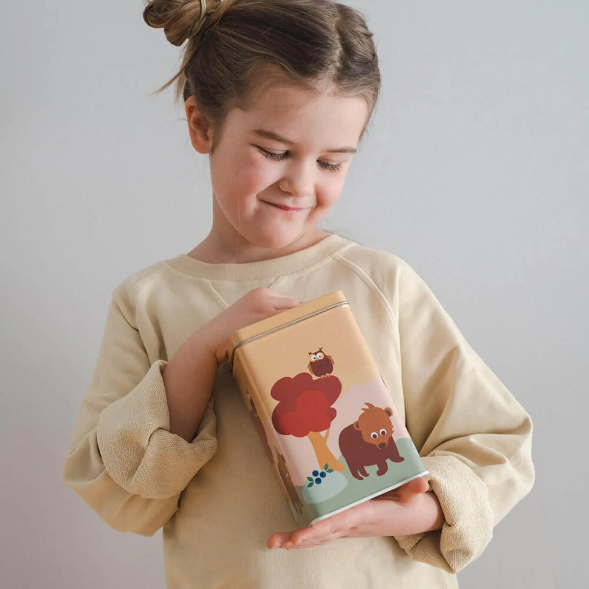 Blafre Skog metallboks 10x10x16 cm gul