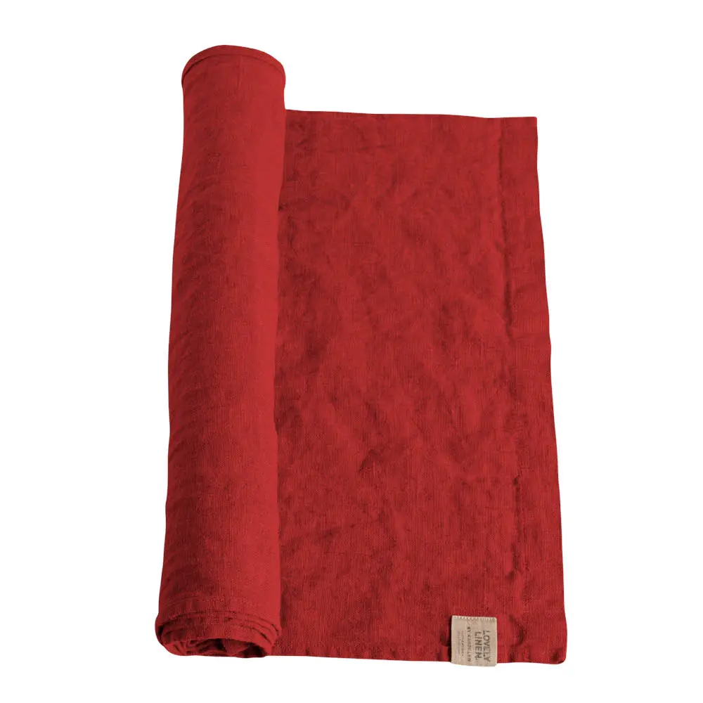 Lovely bordløper lin 47x150 cm Real Red