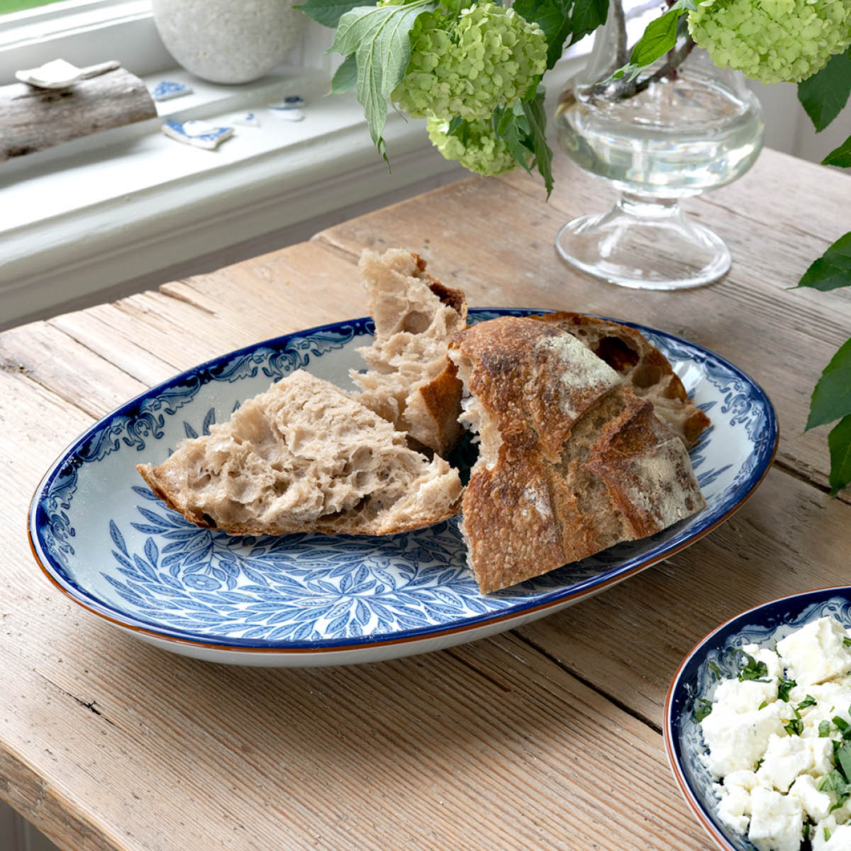 Rörstrand Ostindia Floris Oval serveringsfat 33x22 Blå