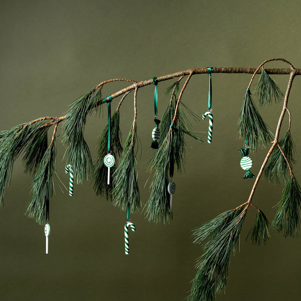 Muurla Julpynt godis 3-pack grön