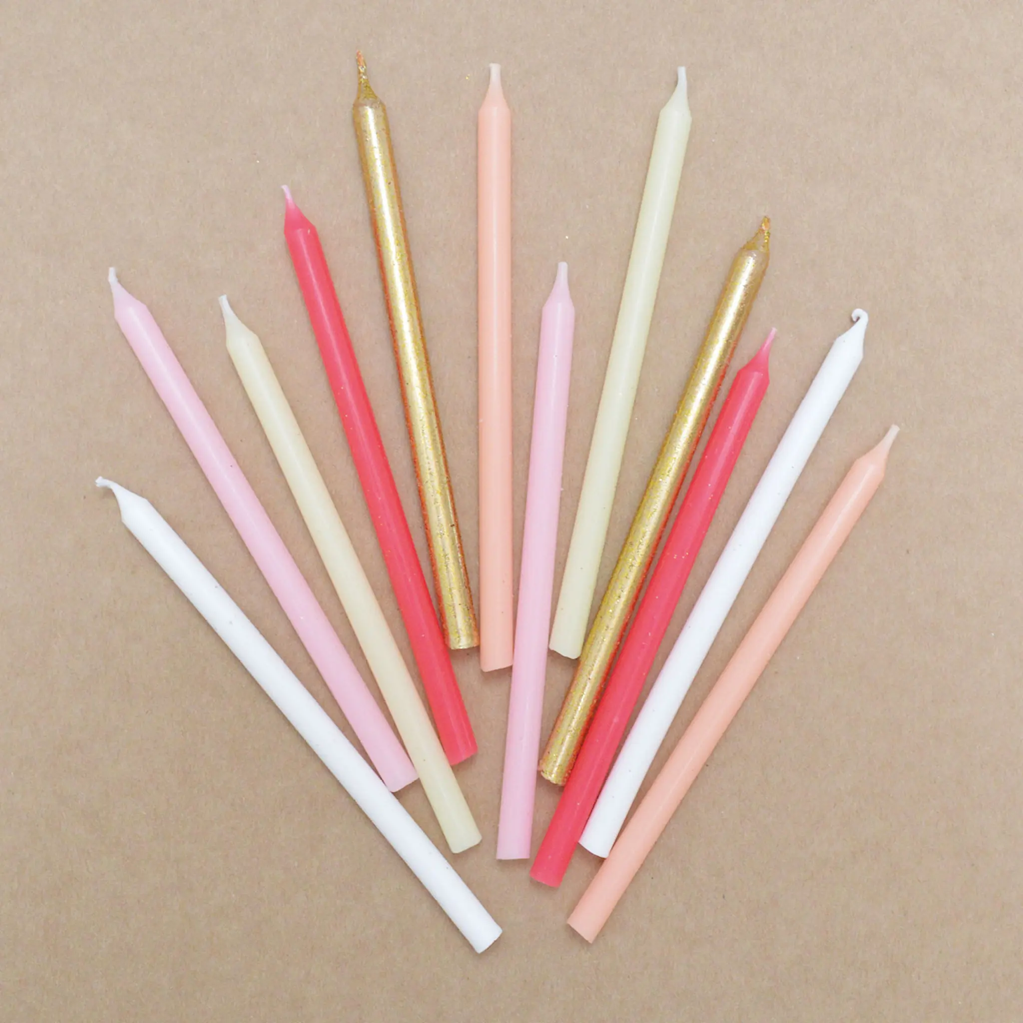 ScrapCooking Tårtljus 12-pack 12 cm rosa/guld/vit/röd