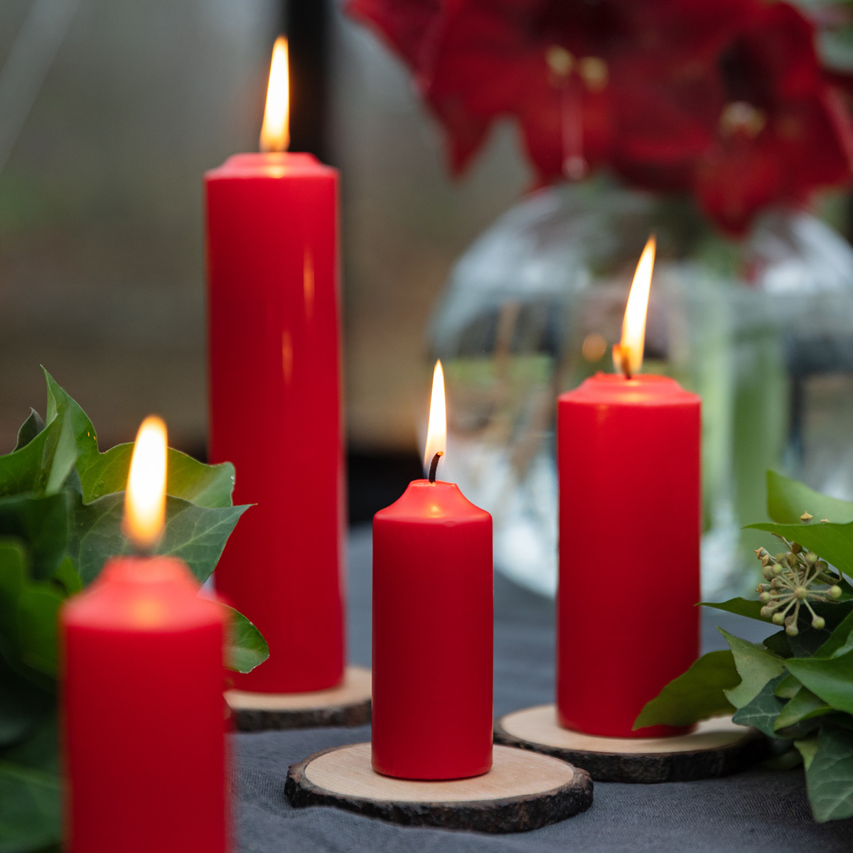 Liljeholmens Gilleljus Pöytäkynttilä 12 cm Punainen