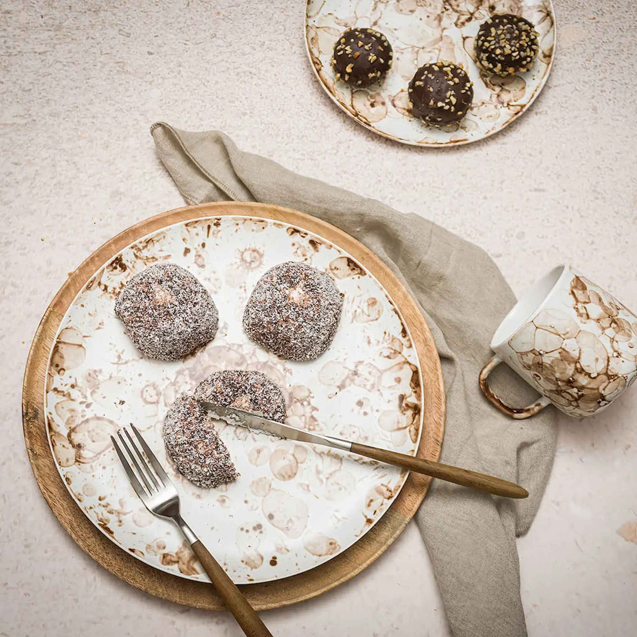 Stiernholm Effect asjett brun/hvit