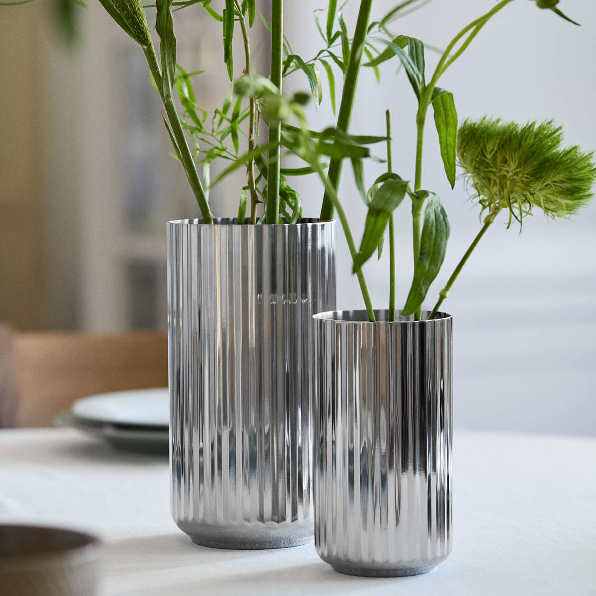 Lyngby Porcelæn Vas 20,5 cm rostfritt stål