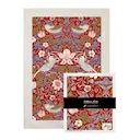 William Morris kökshandduk & disktrasa med band Strawberry Thief röd