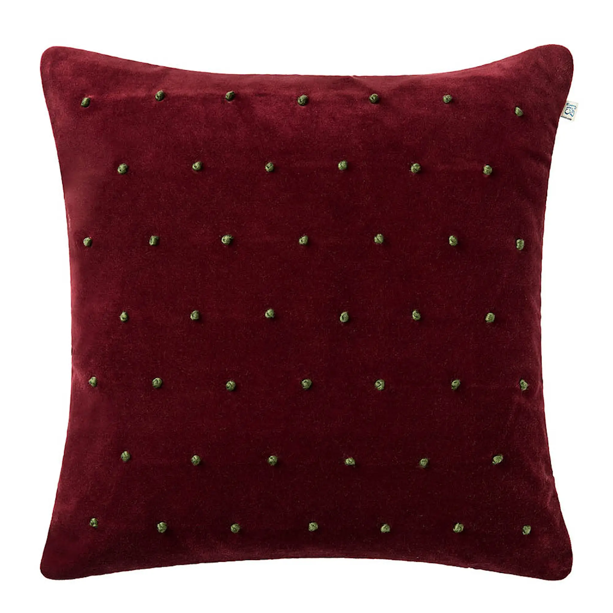 Chhatwal & Jonsson Roma tyynynpäällinen sametti 50x50 cm Ruby/Forest Green