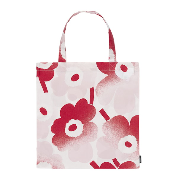 Pieni Unikko shoppingväska 44x43 cm rosa/röd