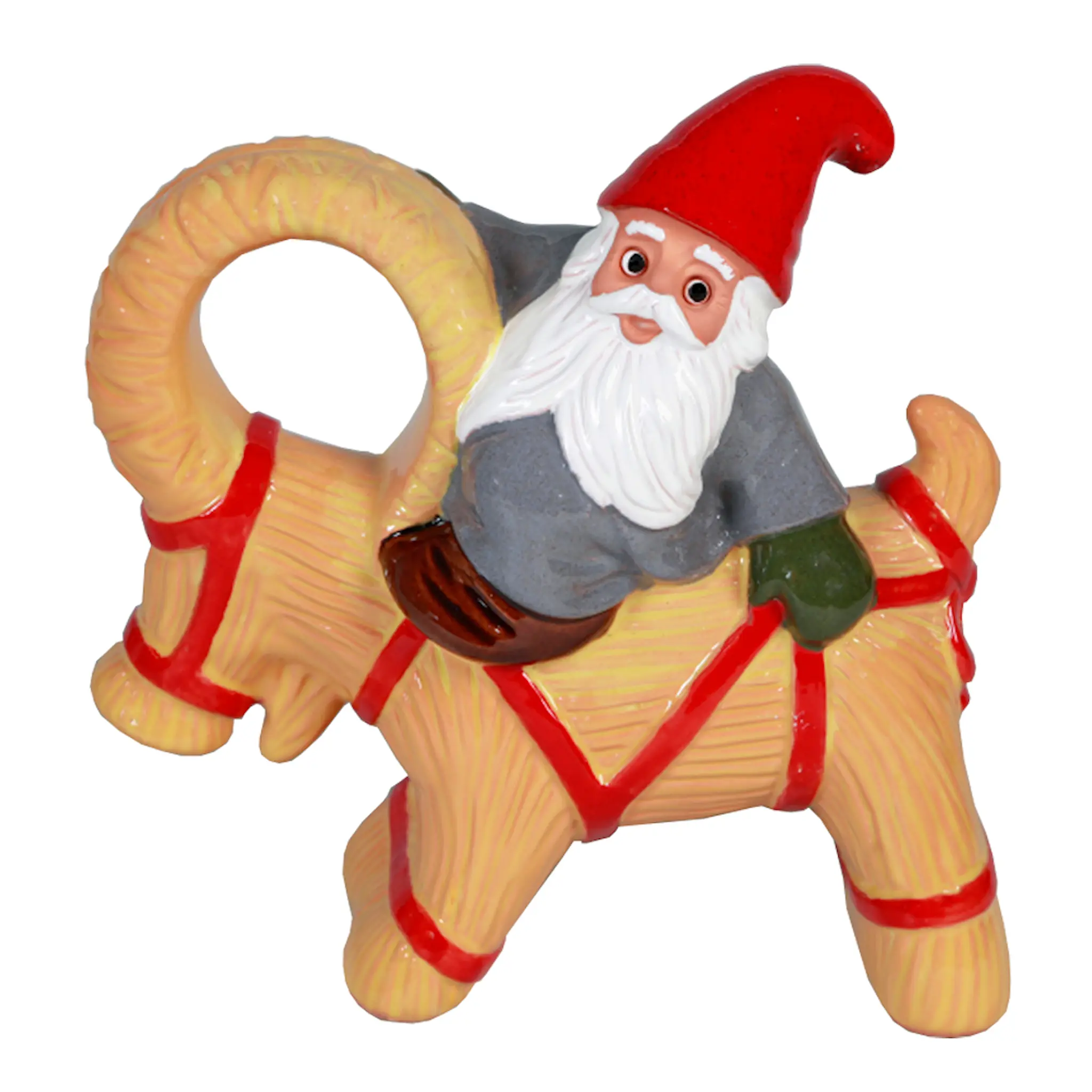 ROLF BERG KERAMIK Tomte och Halmbock 23x23 cm