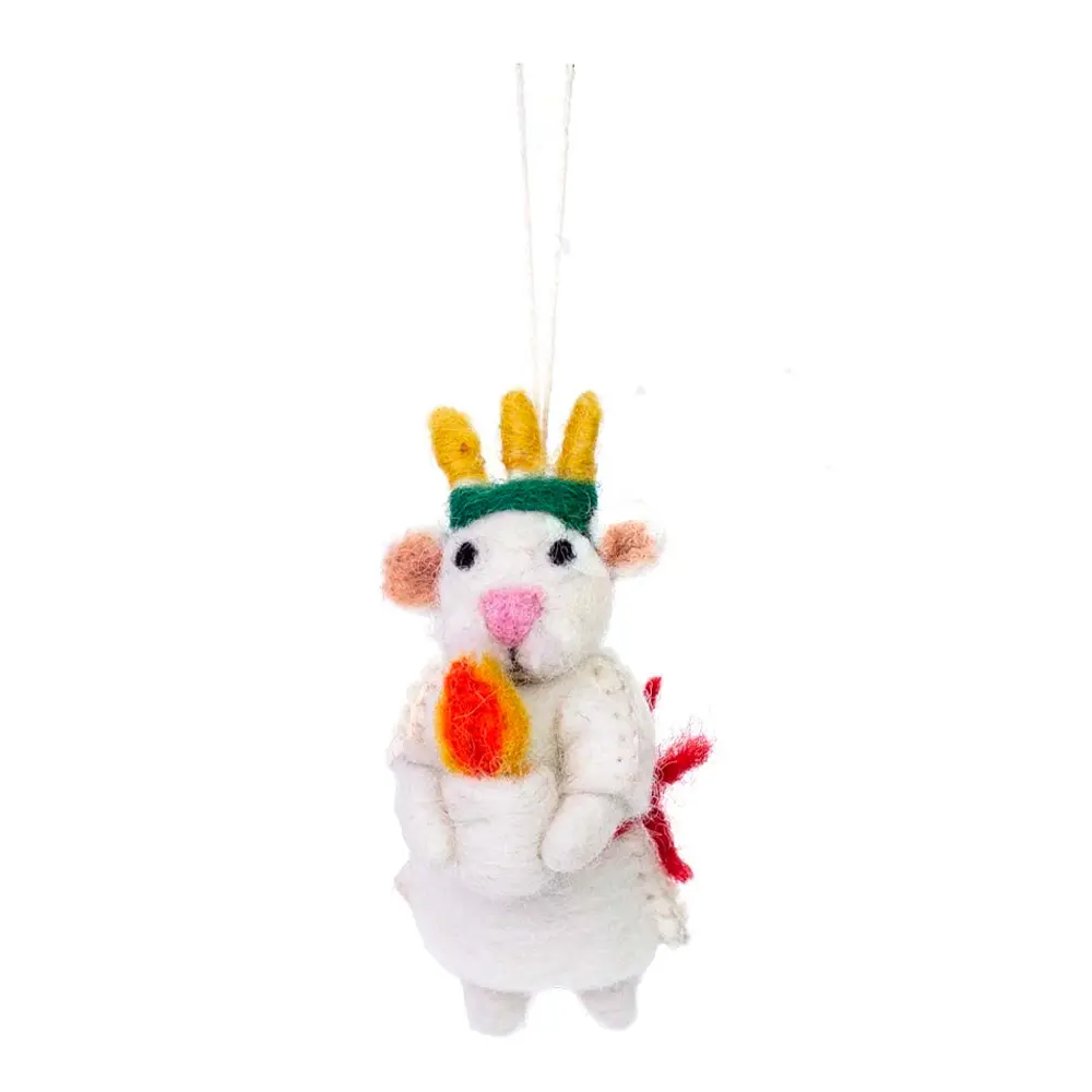 Juleanheng Mus som Lucia 9 cm hvit