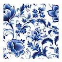 Servett 33x33 cm 20-pack Delft Blue Florals