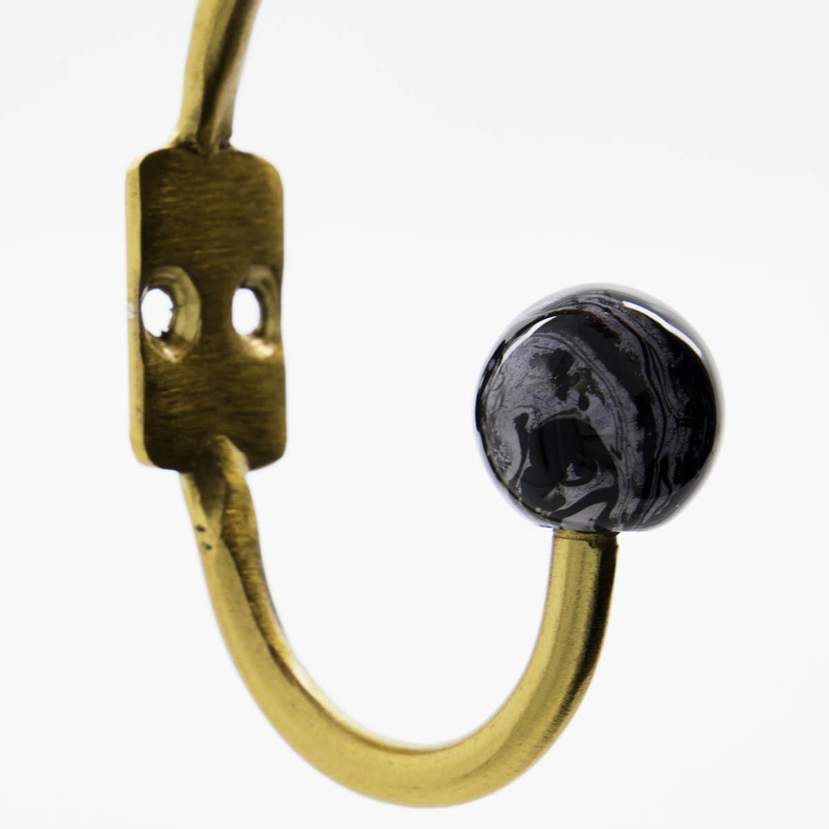 House Doctor Ball väggkrok 13 cm 2-pack mässing/svartvit