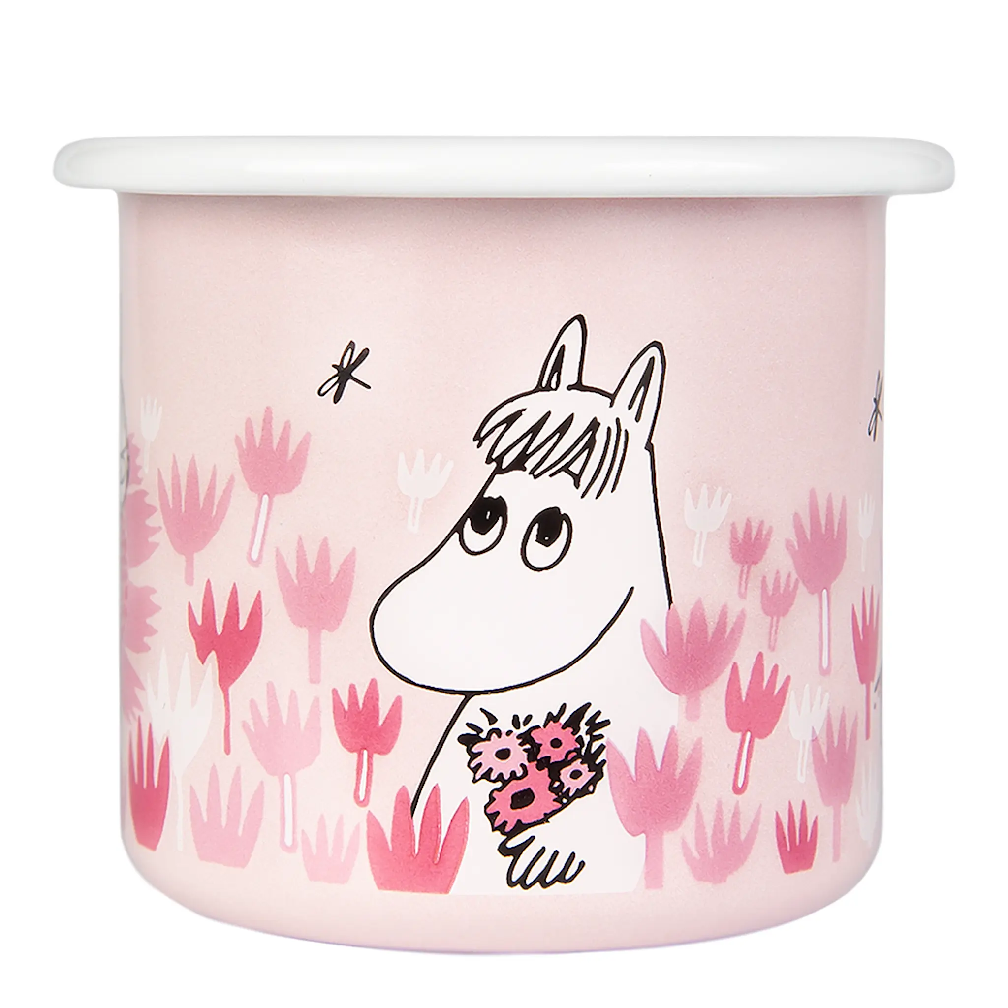 Muurla Mumin Emaljmugg I Trädgården 25 cl Rosa