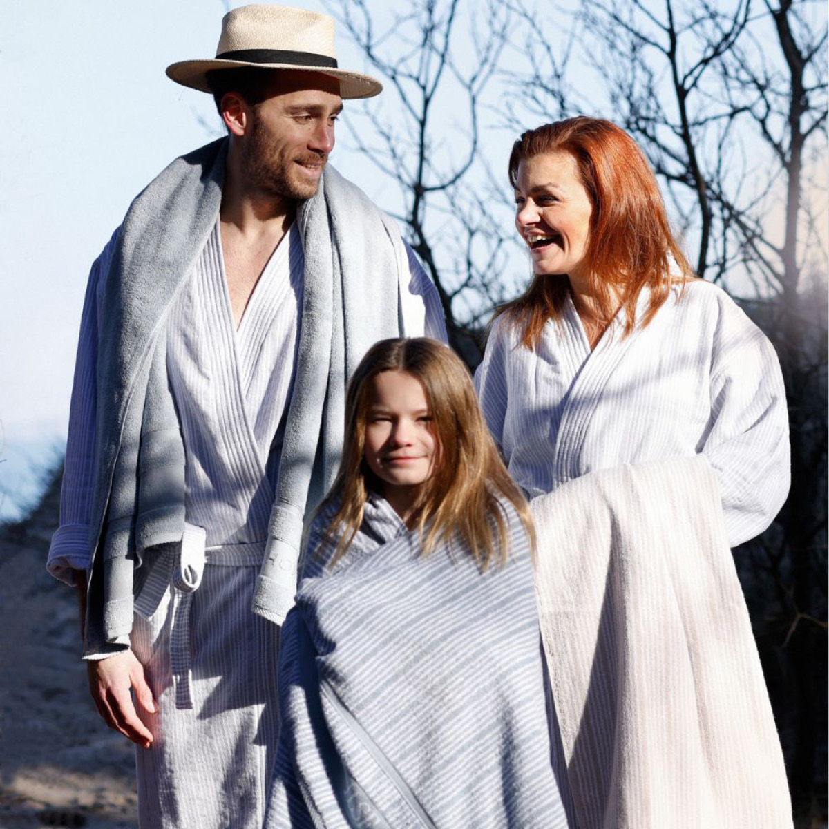 Home by Ilse Jacobsen Bath Collection håndkle 70x140 cm sand beige stripes