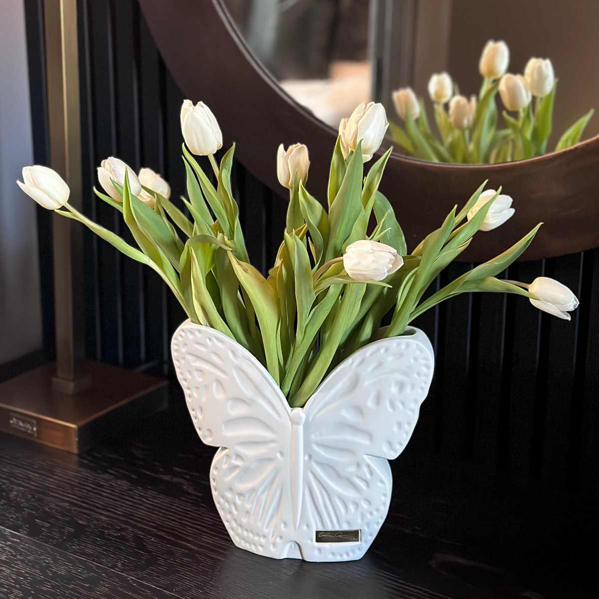 Carolina Gynning Secret Butterfly vas 22 cm vit