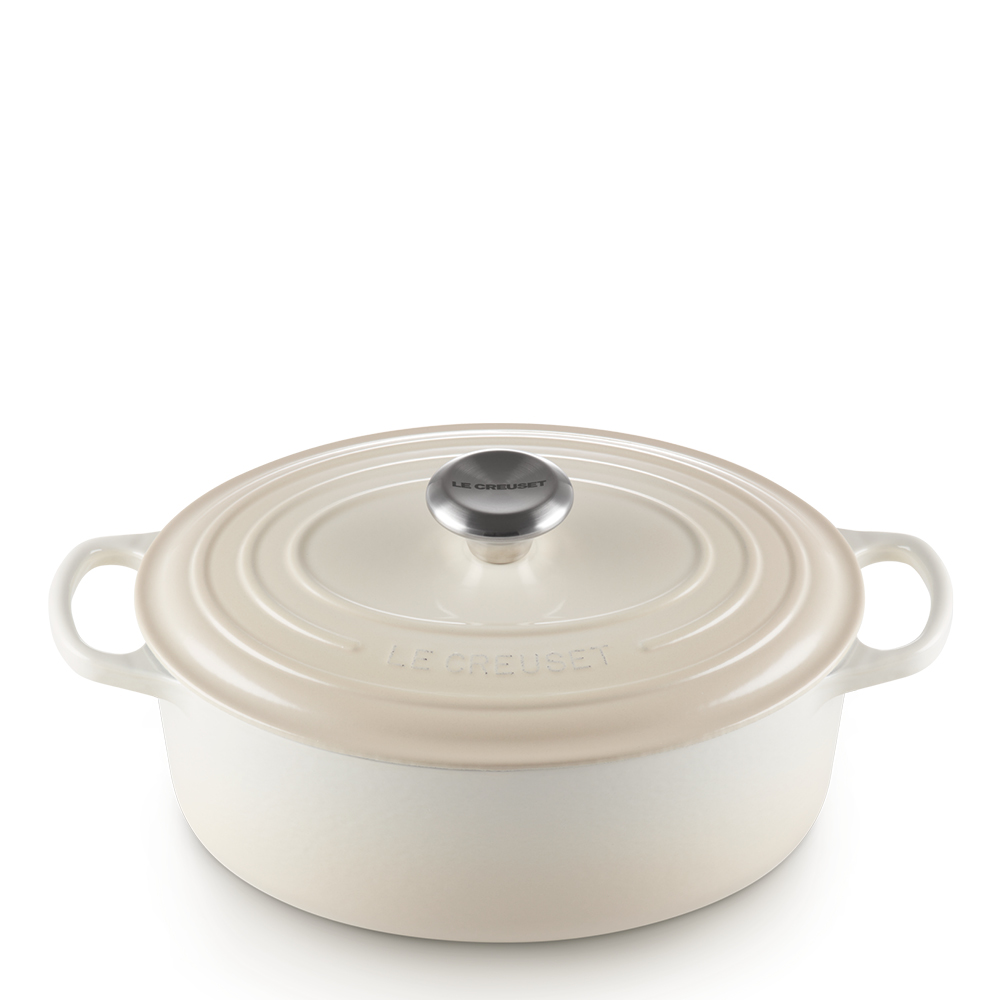 Le Creuset Signature Gjutjärnsgryta oval 27 cm 4,1 L meringue