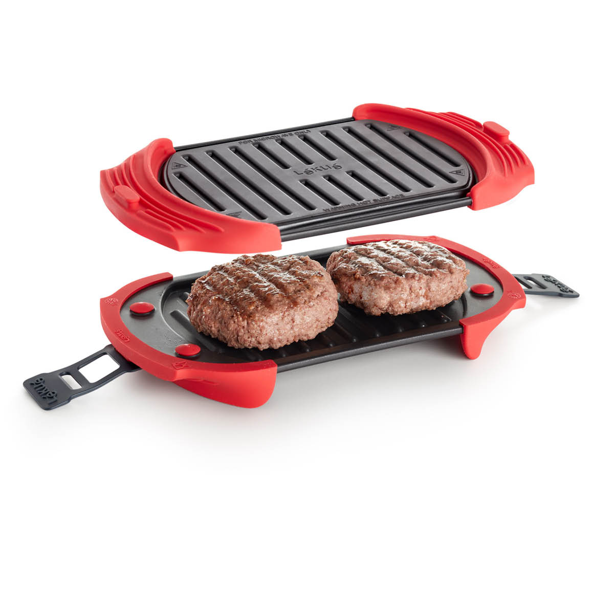 Lékué Grill för mikrovågsugn 26x15 cm röd
