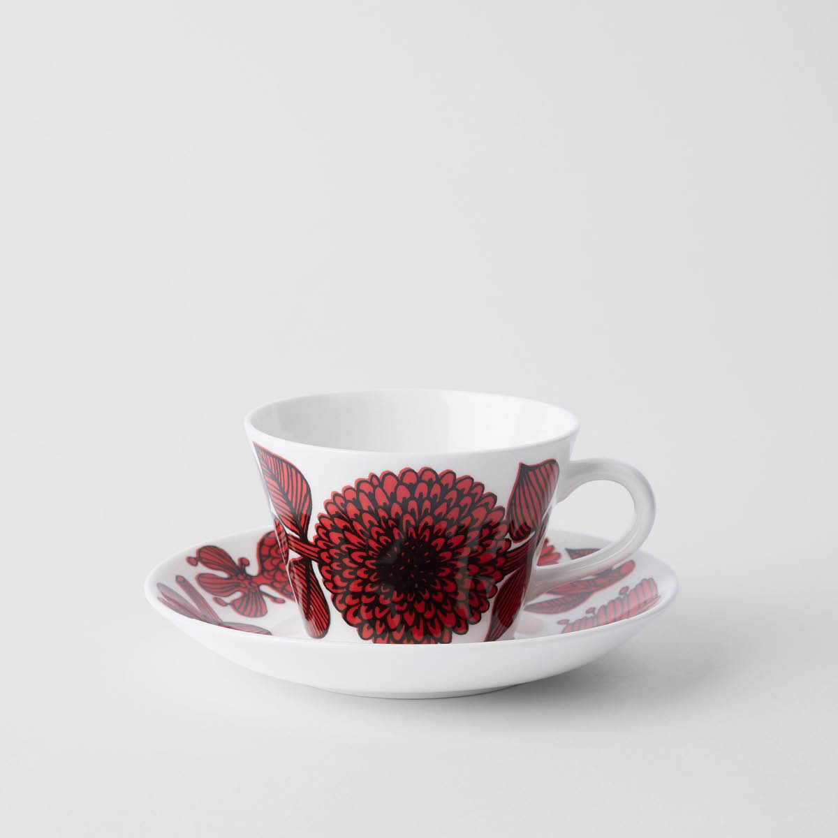 Gustafsberg Aster Rød kaffekopp med skål 15 cl